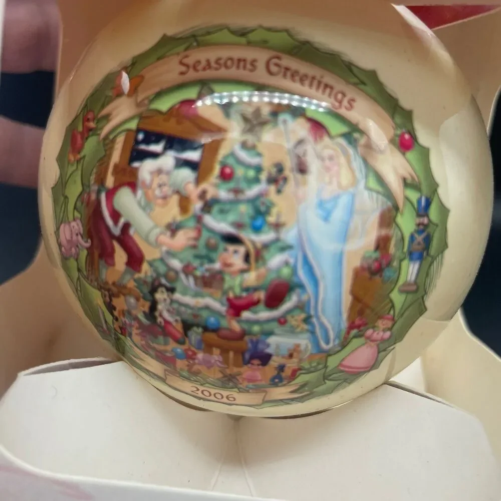 Disney Christmas Through The Years Pinocchio 1940 Glass Ornament 2006
